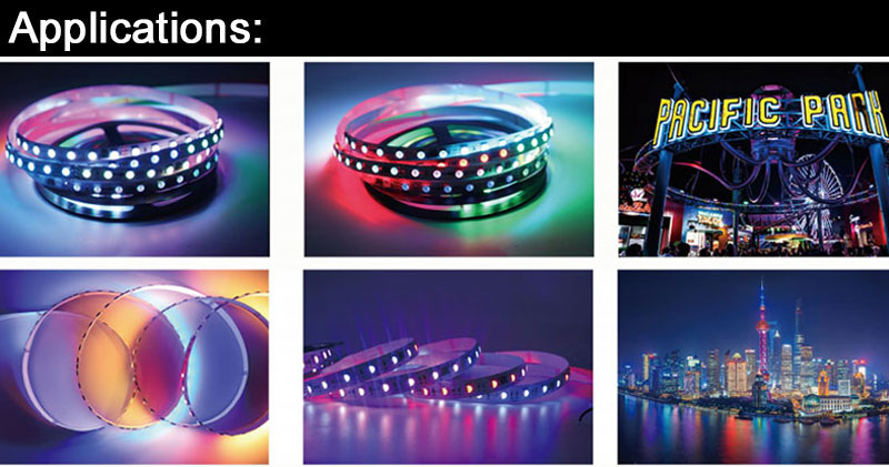 FW1934A 5mm 6mm 8mm Narrow Addressable 2835 RGB LED Strip